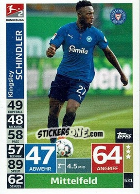 Figurina Kingsley Schindler - German Fussball Bundesliga 2018-2019. Match Attax - Topps