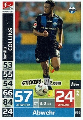 Figurina Jamilu Collins - German Fussball Bundesliga 2018-2019. Match Attax - Topps