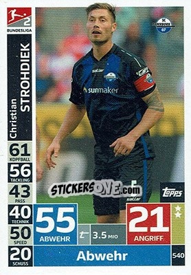 Figurina Christian Strohdiek - German Fussball Bundesliga 2018-2019. Match Attax - Topps