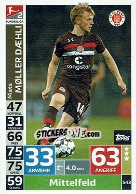 Cromo Mats Moller Daehli - German Fussball Bundesliga 2018-2019. Match Attax - Topps