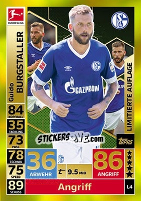 Sticker Guido Burgstaller - German Fussball Bundesliga 2018-2019. Match Attax - Topps