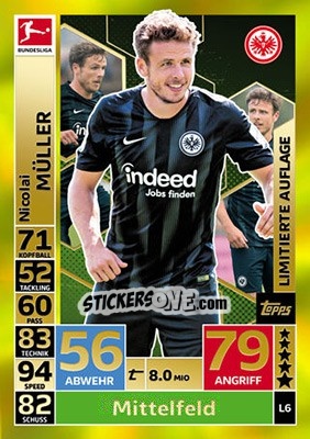 Figurina Nicolai Müller - German Fussball Bundesliga 2018-2019. Match Attax - Topps