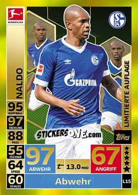 Sticker Naldo - German Fussball Bundesliga 2018-2019. Match Attax n. L15 - Topps