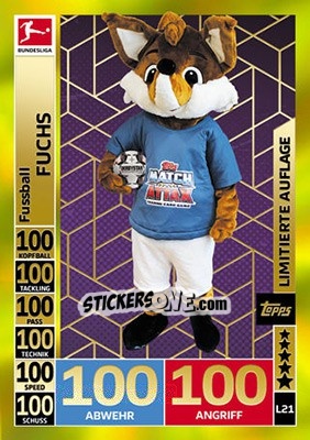 Sticker Fußball Fuchs - German Fussball Bundesliga 2018-2019. Match Attax n. L21 - Topps