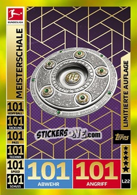 Sticker Meisterschale - German Fussball Bundesliga 2018-2019. Match Attax n. L22 - Topps