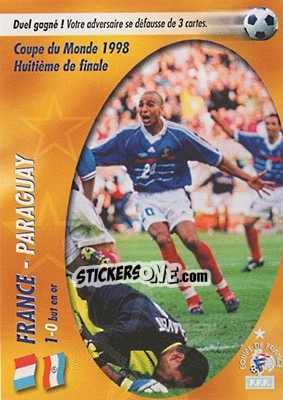 Figurina Le but en or,,,,, - L'Equipe De France De 1998 - 2002 - Panini