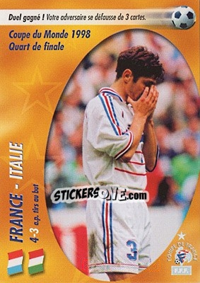 Cromo Le pénalty manqué,,, - L'Equipe De France De 1998 - 2002 - Panini