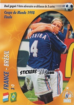 Sticker Et 3-0, - L'Equipe De France De 1998 - 2002 - Panini