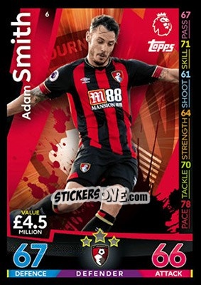 Sticker Adam Smith - English Premier League 2018-2019. Match Attax - Topps