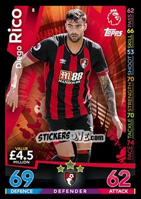 Cromo Diego Rico - English Premier League 2018-2019. Match Attax - Topps