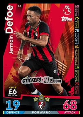 Sticker Jermain Defoe - English Premier League 2018-2019. Match Attax - Topps