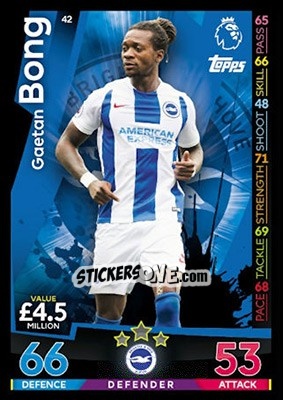 Figurina Gaëtan Bong - English Premier League 2018-2019. Match Attax - Topps