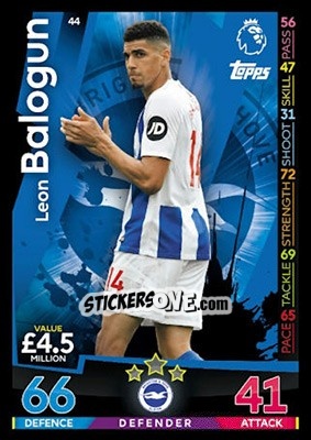 Sticker Leon Balogun - English Premier League 2018-2019. Match Attax n. 44 - Topps