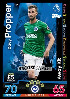 Sticker Davy Propper - English Premier League 2018-2019. Match Attax - Topps