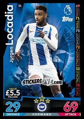 Sticker Jürgen Locadia - English Premier League 2018-2019. Match Attax - Topps