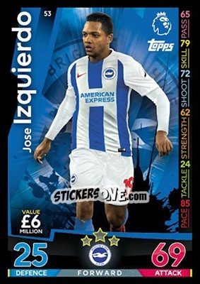 Sticker Jose Izquierdo - English Premier League 2018-2019. Match Attax - Topps