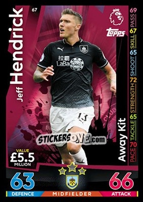 Sticker Jeff Hendrick - English Premier League 2018-2019. Match Attax - Topps