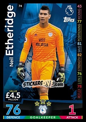 Sticker Neil Etheridge - English Premier League 2018-2019. Match Attax - Topps