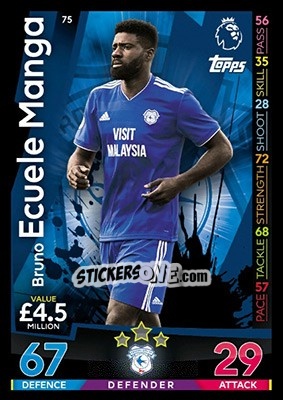 Cromo Bruno Ecuele Manga - English Premier League 2018-2019. Match Attax - Topps