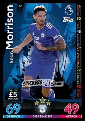Sticker Sean Morrison - English Premier League 2018-2019. Match Attax - Topps
