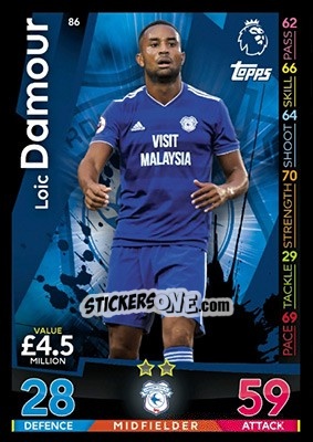 Sticker Loïc Damour - English Premier League 2018-2019. Match Attax - Topps