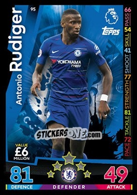 Figurina Antonio Rudiger - English Premier League 2018-2019. Match Attax - Topps