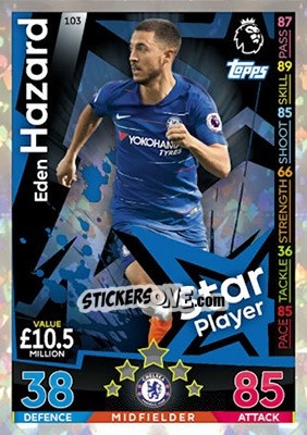 Sticker Eden Hazard - English Premier League 2018-2019. Match Attax n. 103 - Topps
