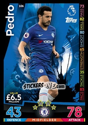 Sticker Pedro Rodríguez - English Premier League 2018-2019. Match Attax n. 106 - Topps