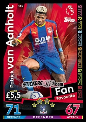 Sticker Patrick van Aanholt - English Premier League 2018-2019. Match Attax - Topps