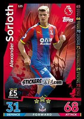 Figurina Alexander Sorloth - English Premier League 2018-2019. Match Attax - Topps