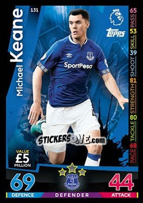 Cromo Michael Keane - English Premier League 2018-2019. Match Attax - Topps