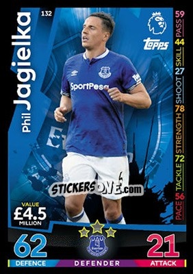 Sticker Phil Jagielka - English Premier League 2018-2019. Match Attax n. 132 - Topps