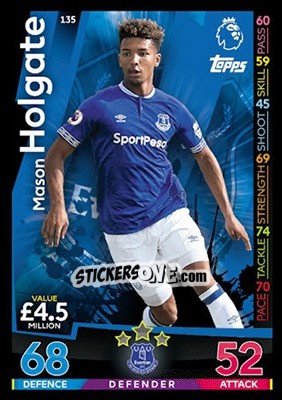 Sticker Mason Holgate - English Premier League 2018-2019. Match Attax - Topps