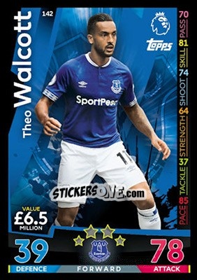 Sticker Theo Walcott - English Premier League 2018-2019. Match Attax n. 142 - Topps