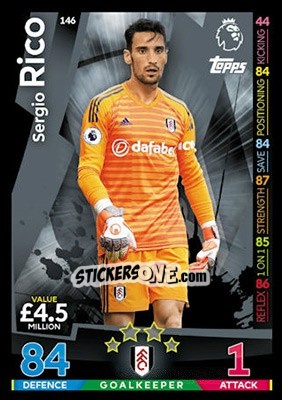 Cromo Sergio Rico - English Premier League 2018-2019. Match Attax - Topps