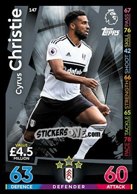 Figurina Cyrus Christie - English Premier League 2018-2019. Match Attax - Topps