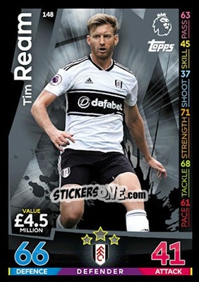 Cromo Tim Ream - English Premier League 2018-2019. Match Attax - Topps