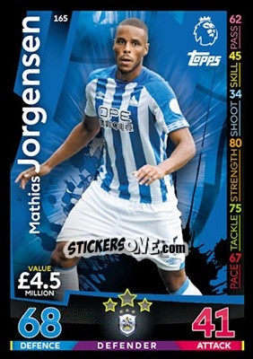 Sticker Mathias Jorgensen - English Premier League 2018-2019. Match Attax n. 165 - Topps