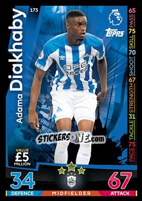 Sticker Adama Diakhaby - English Premier League 2018-2019. Match Attax - Topps