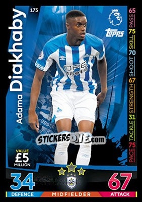 Figurina Adama Diakhaby - English Premier League 2018-2019. Match Attax - Topps