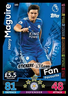 Sticker Harry Maguire - English Premier League 2018-2019. Match Attax n. 183 - Topps