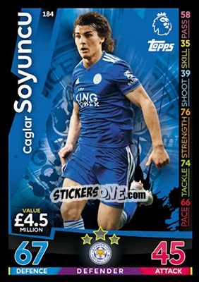 Sticker Caglar Soyuncu - English Premier League 2018-2019. Match Attax - Topps