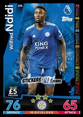 Sticker Wilfred Ndidi - English Premier League 2018-2019. Match Attax - Topps