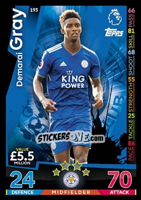 Figurina Demarai Gray - English Premier League 2018-2019. Match Attax - Topps