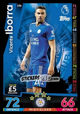 Sticker Vicente Iborra - English Premier League 2018-2019. Match Attax - Topps