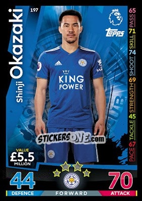 Sticker Shinji Okazaki - English Premier League 2018-2019. Match Attax n. 197 - Topps