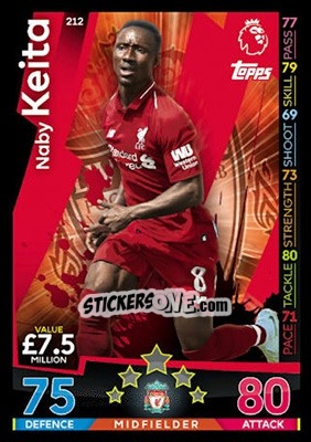 Figurina Naby Keïta - English Premier League 2018-2019. Match Attax - Topps