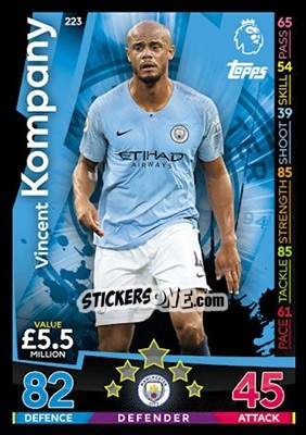 Sticker Benjamin Mendy - English Premier League 2018-2019. Match Attax n. 224 - Topps