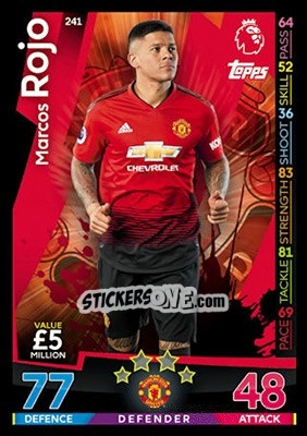 Sticker Marcos Rojo - English Premier League 2018-2019. Match Attax - Topps