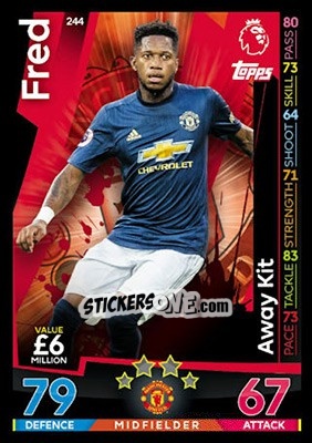 Sticker Fred - English Premier League 2018-2019. Match Attax n. 244 - Topps